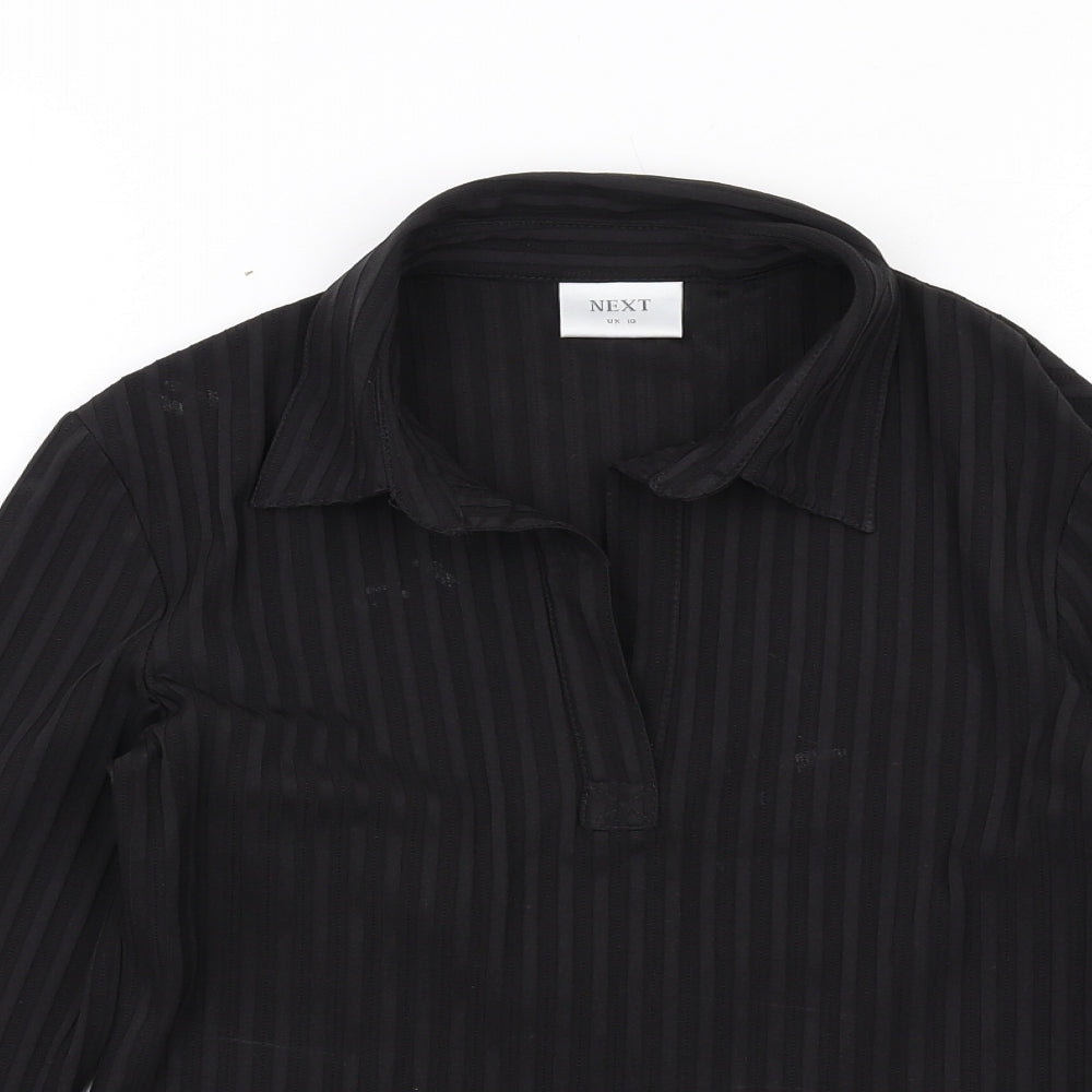 Womens UK Size 10 NEXT Black Basic Blouse