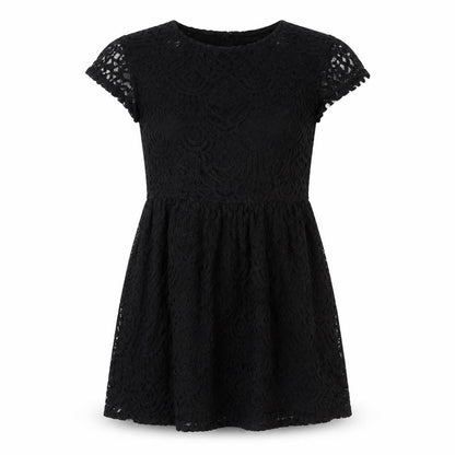 H&M Womens Black Cotton A-Line Size 6 Round Neck Zip