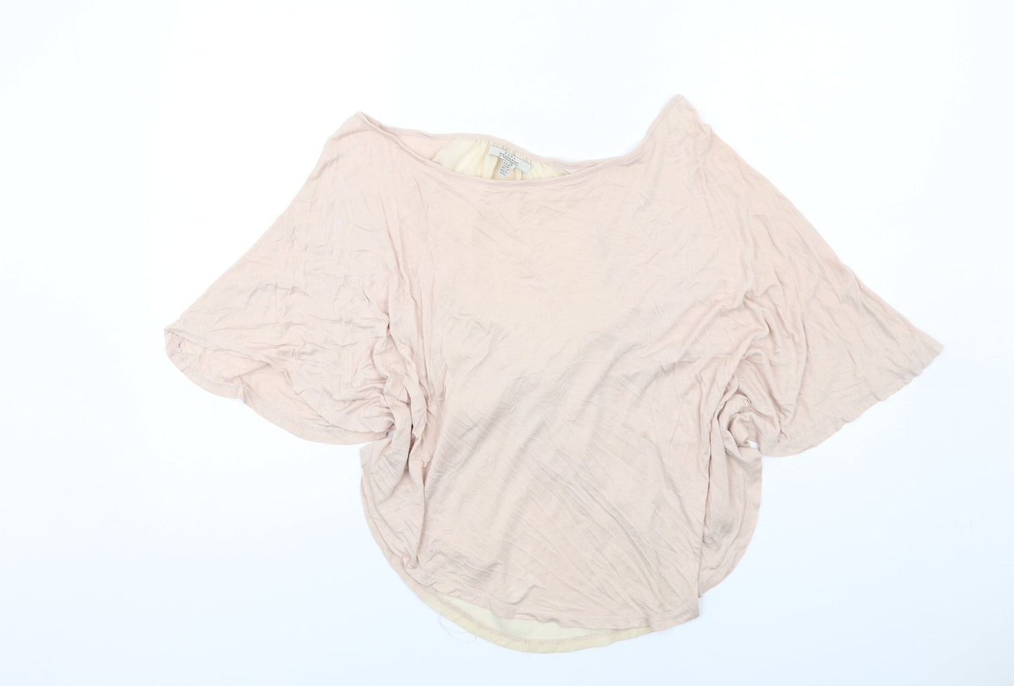 Zara Womens Pink Polyester Basic Blouse Size M Boat Neck
