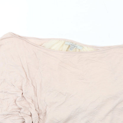 Zara Womens Pink Polyester Basic Blouse Size M Boat Neck