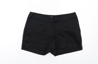 H&M Womens Black Cotton Sailor Shorts Size 8 Regular Zip