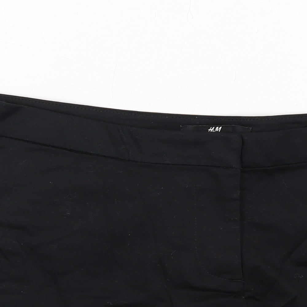 H&M Womens Black Cotton Sailor Shorts Size 8 Regular Zip