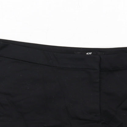 H&M Womens Black Cotton Sailor Shorts Size 8 Regular Zip