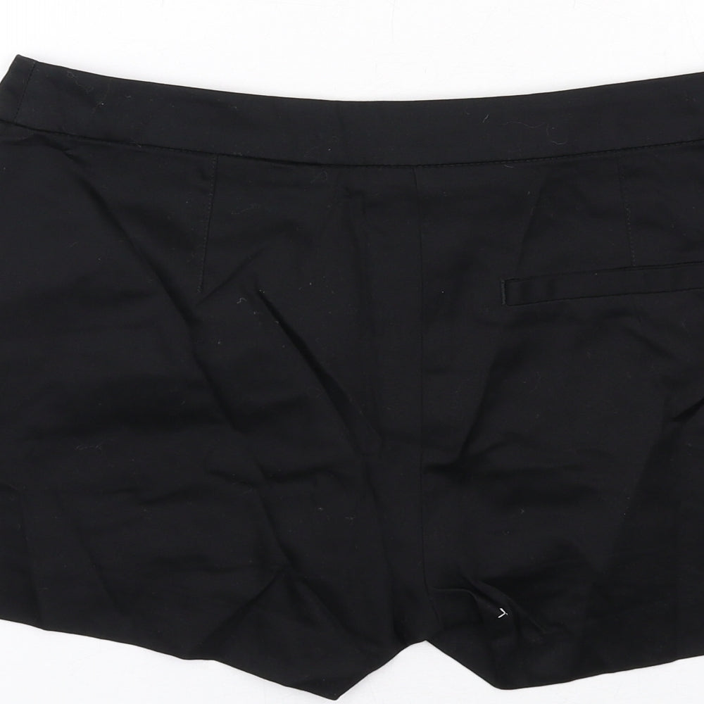 H&M Womens Black Cotton Sailor Shorts Size 8 Regular Zip