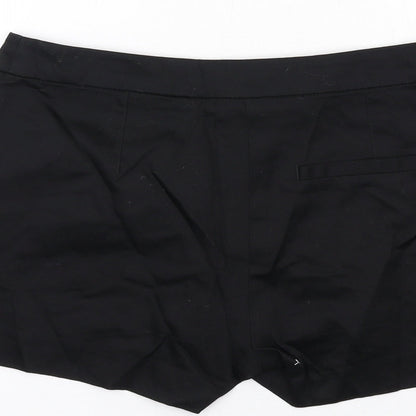 H&M Womens Black Cotton Sailor Shorts Size 8 Regular Zip