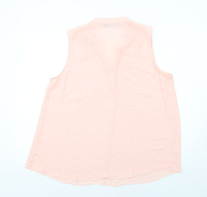 Bonmarché Womens Pink Polyester Basic Blouse Size 18 V-Neck