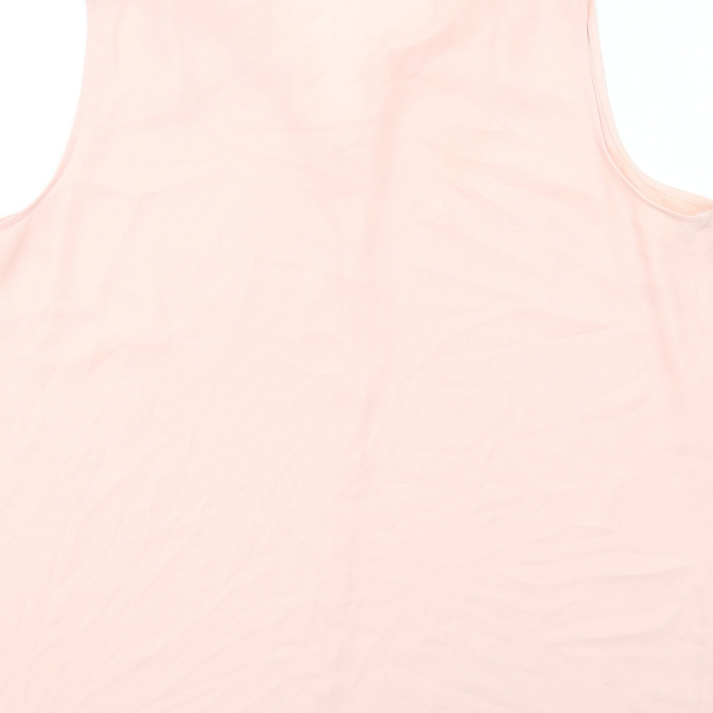 Bonmarché Womens Pink Polyester Basic Blouse Size 18 V-Neck