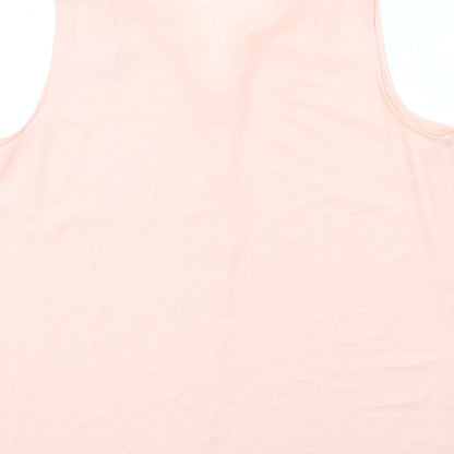 Bonmarché Womens Pink Polyester Basic Blouse Size 18 V-Neck