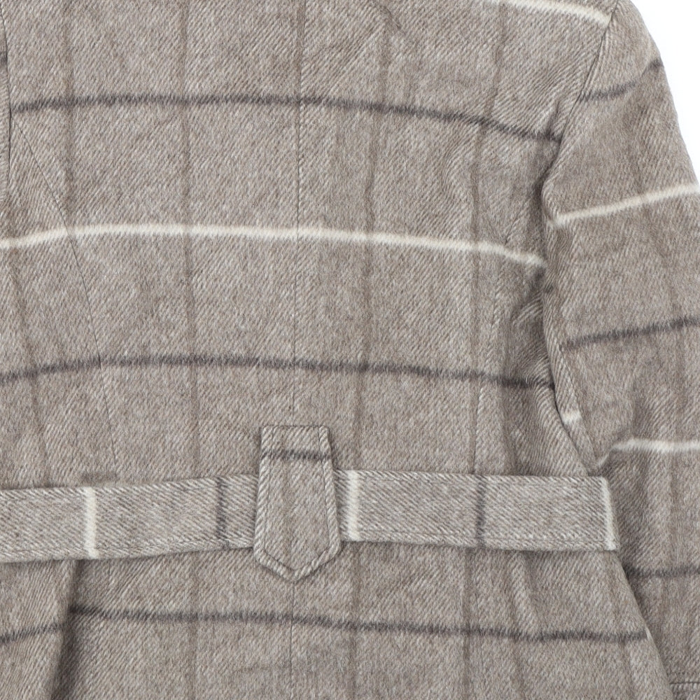 Todays Woman Womens Beige Geometric Jacket Size 14 Button