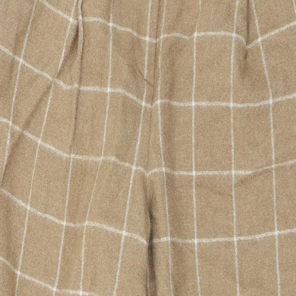 Andrea Jovine Womens Beige Check Wool Bloomer Trousers Size L L26 in Regular Zip