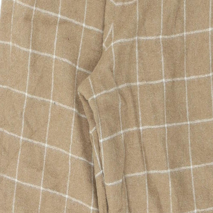 Andrea Jovine Womens Beige Check Wool Bloomer Trousers Size L L26 in Regular Zip