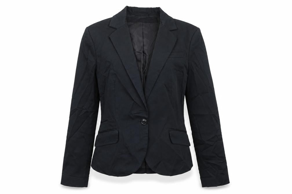 Mango Womens Black Jacket Blazer Size 10 Button