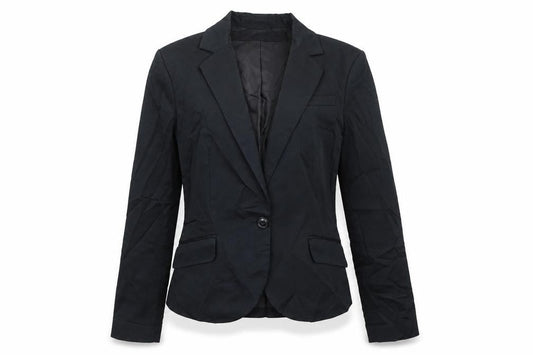 Mango Womens Black Jacket Blazer Size 10 Button