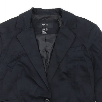 Mango Womens Black Jacket Blazer Size 10 Button