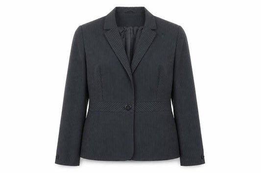 Florence+Fred Womens Black Striped Jacket Blazer Size 18 Button