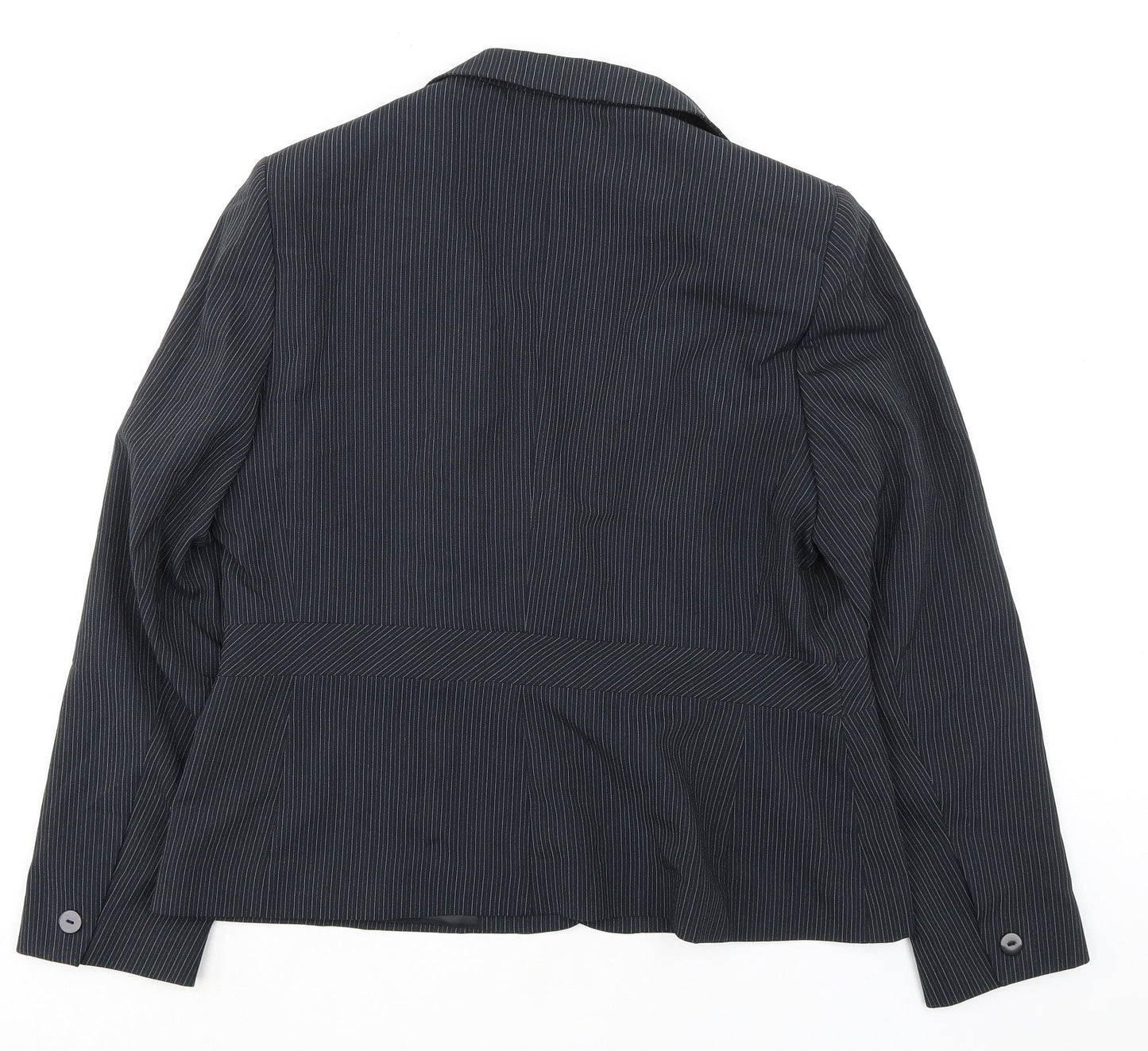 Florence+Fred Womens Black Striped Jacket Blazer Size 18 Button