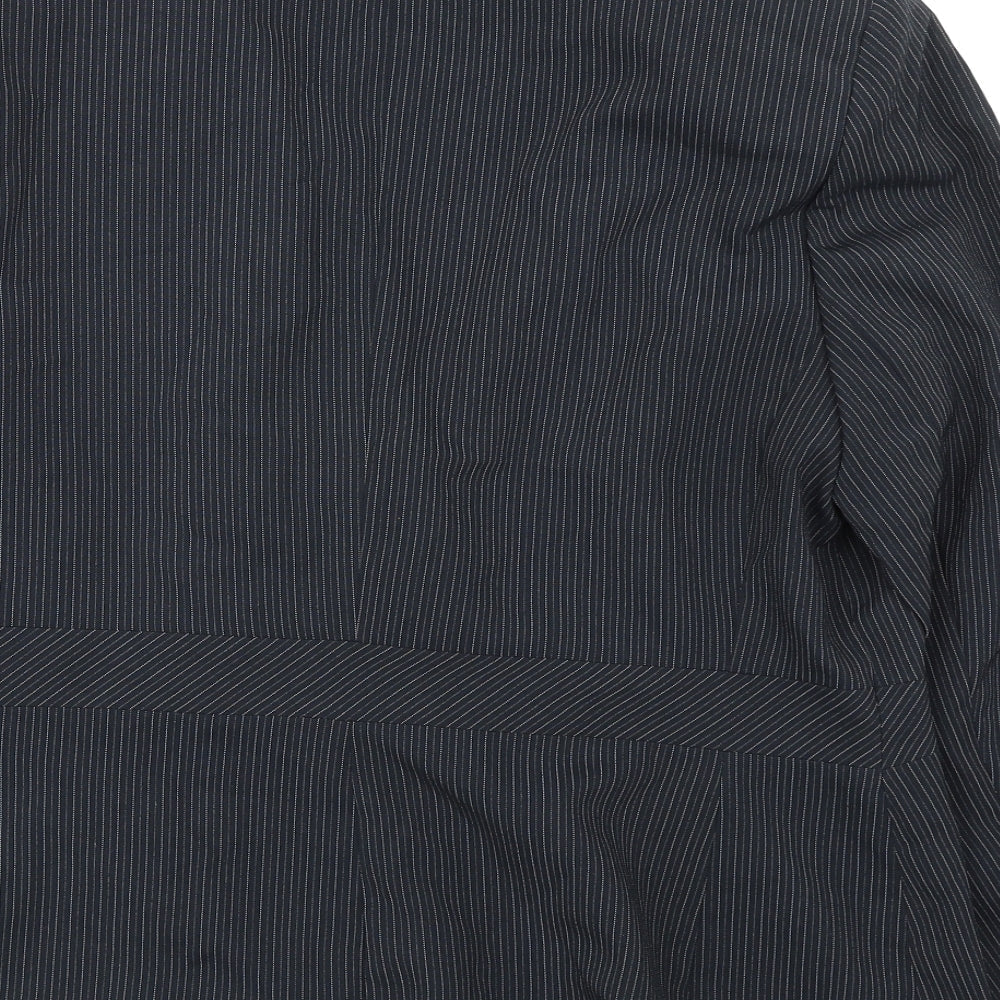 Florence+Fred Womens Black Striped Jacket Blazer Size 18 Button