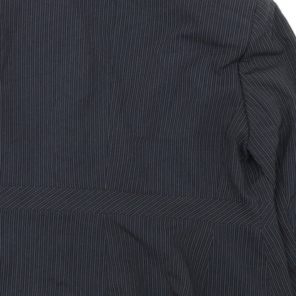 Florence+Fred Womens Black Striped Jacket Blazer Size 18 Button