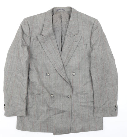 Konen Mens Grey Striped Wool Jacket Suit Jacket Size 40 Regular