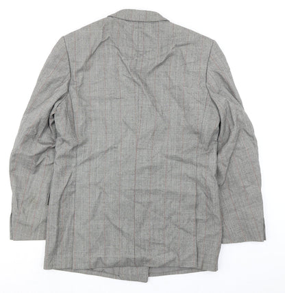 Konen Mens Grey Striped Wool Jacket Suit Jacket Size 40 Regular