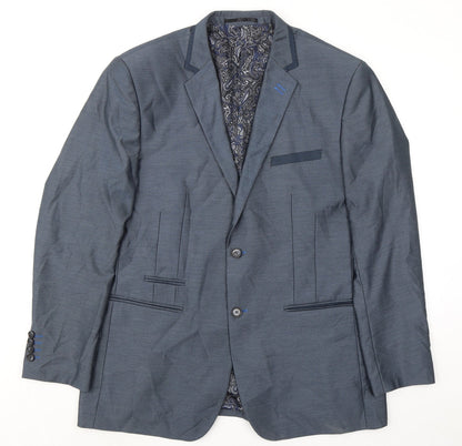 Vouet Homme Mens Blue Polyester Jacket Suit Jacket Size 46 Regular