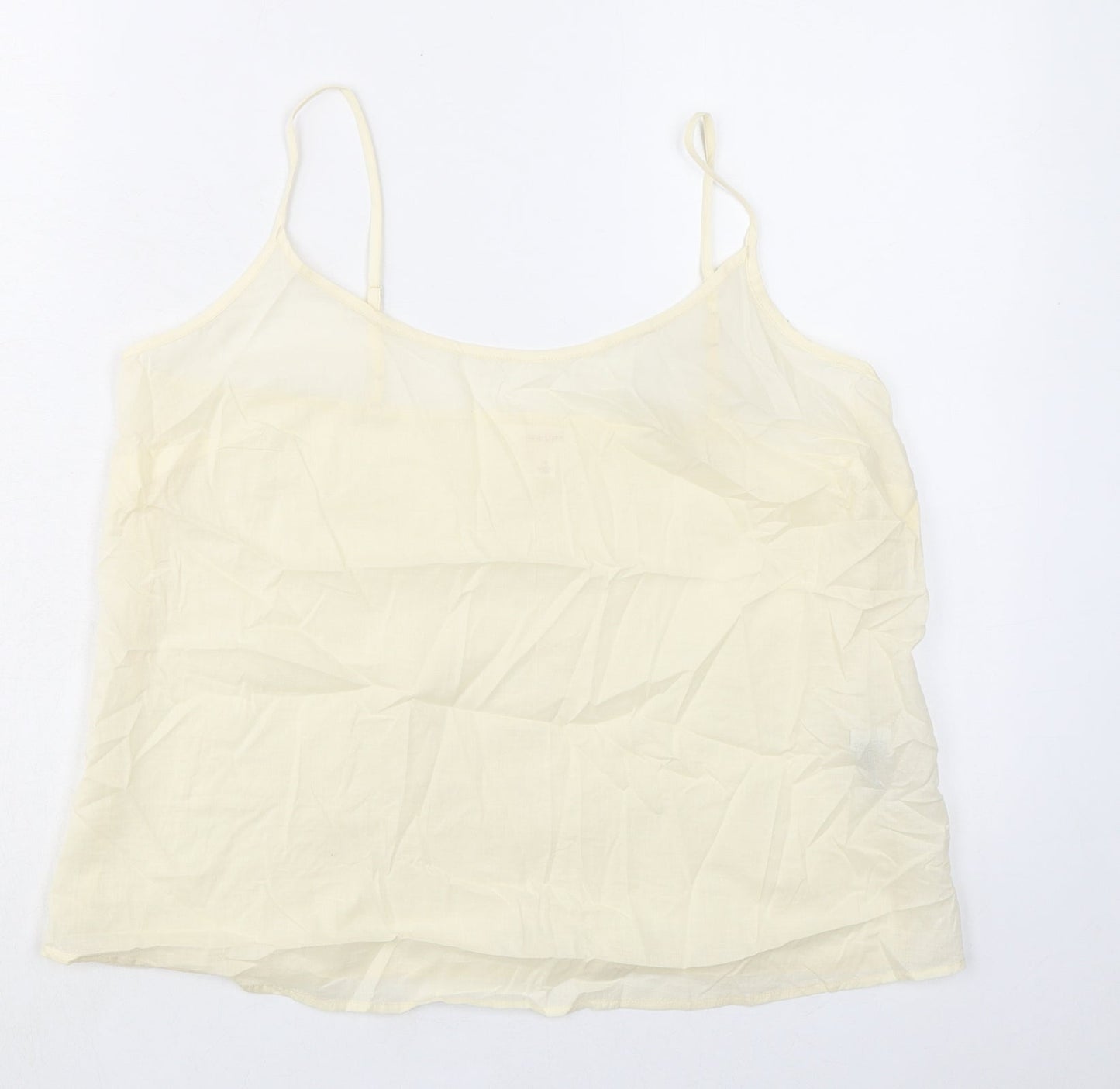 Marks and Spencer Womens Grey 100% Cotton Camisole Tank Size 14 Scoop Neck