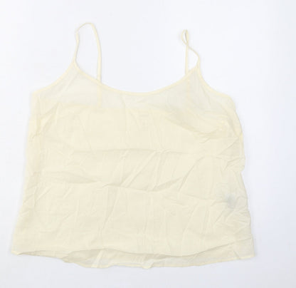 Marks and Spencer Womens Grey 100% Cotton Camisole Tank Size 14 Scoop Neck