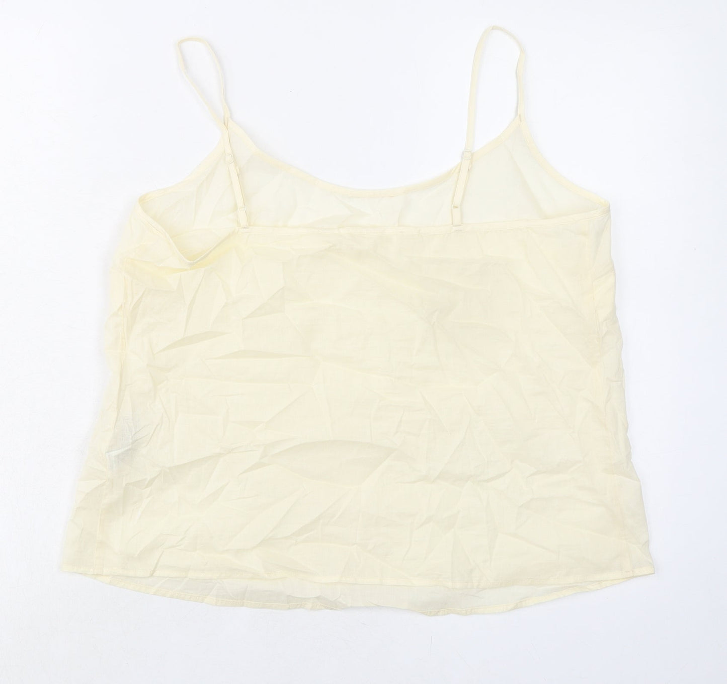 Marks and Spencer Womens Grey 100% Cotton Camisole Tank Size 14 Scoop Neck