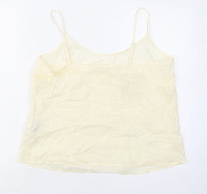 Marks and Spencer Womens Grey 100% Cotton Camisole Tank Size 14 Scoop Neck