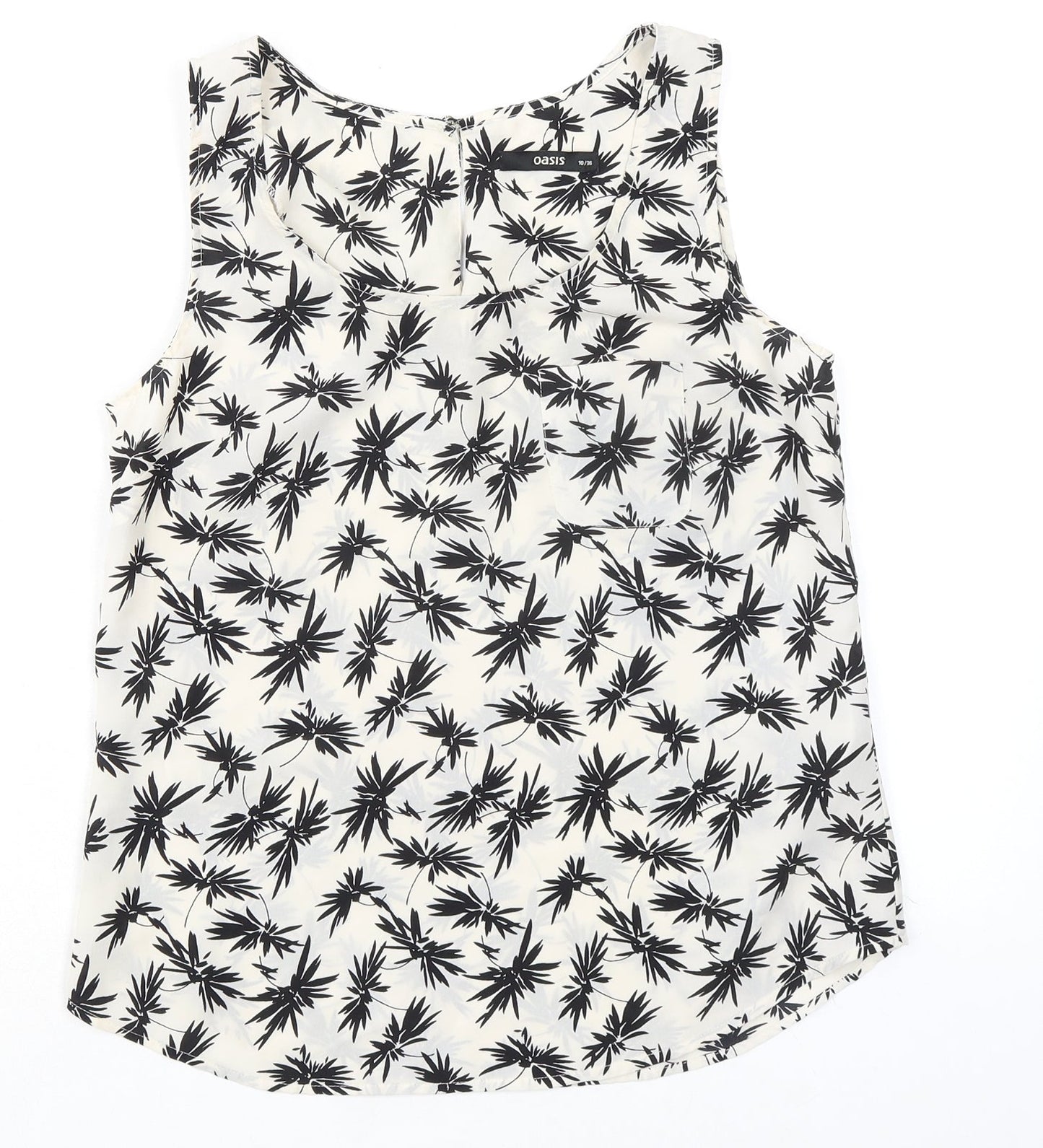 Womens UK Size 10 Oasis Ivory Basic Tank