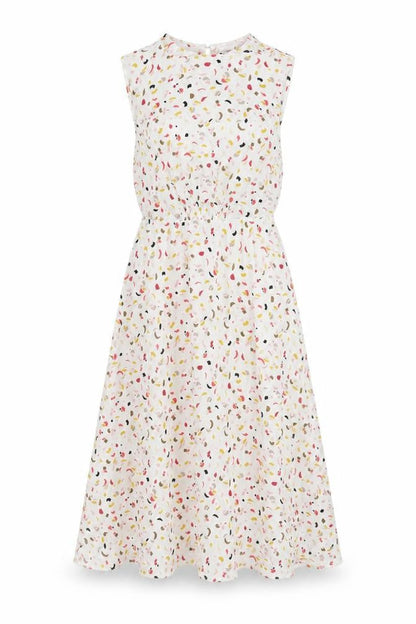 Marks and Spencer Womens Multicoloured Geometric Viscose Trapeze & Swing Size 8 Round Neck Button