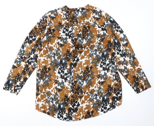 Autograph Womens Multicoloured Geometric Polyester Basic Blouse Size 16 Round Neck