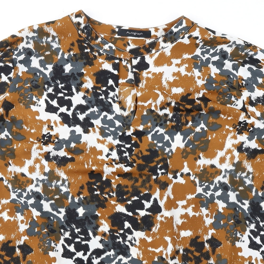 Autograph Womens Multicoloured Geometric Polyester Basic Blouse Size 16 Round Neck