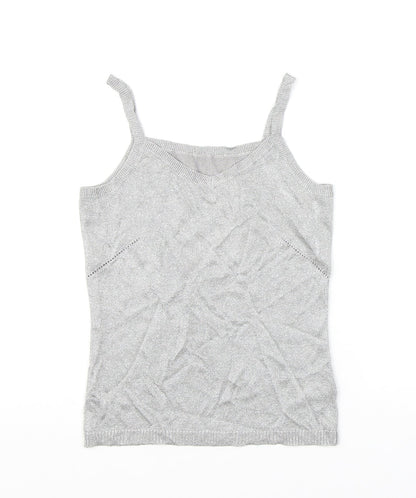 NEXT Womens Silver Viscose Camisole Tank Size 12 V-Neck