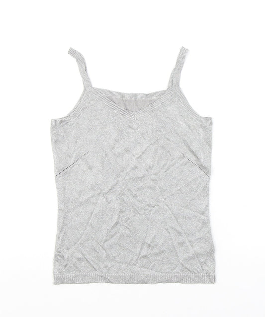 NEXT Womens Silver Viscose Camisole Tank Size 12 V-Neck