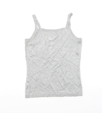 NEXT Womens Silver Viscose Camisole Tank Size 12 V-Neck