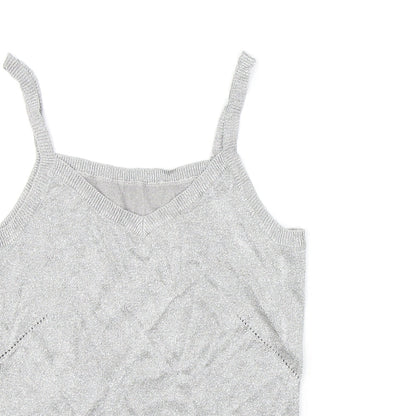 NEXT Womens Silver Viscose Camisole Tank Size 12 V-Neck