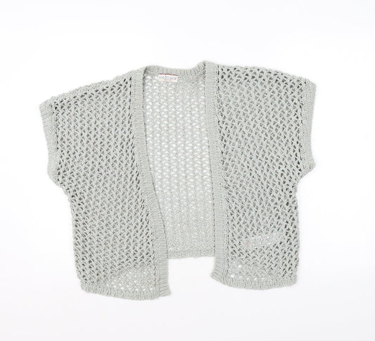 Indigo Womens Green V-Neck Cotton Shrug Jumper Size 10