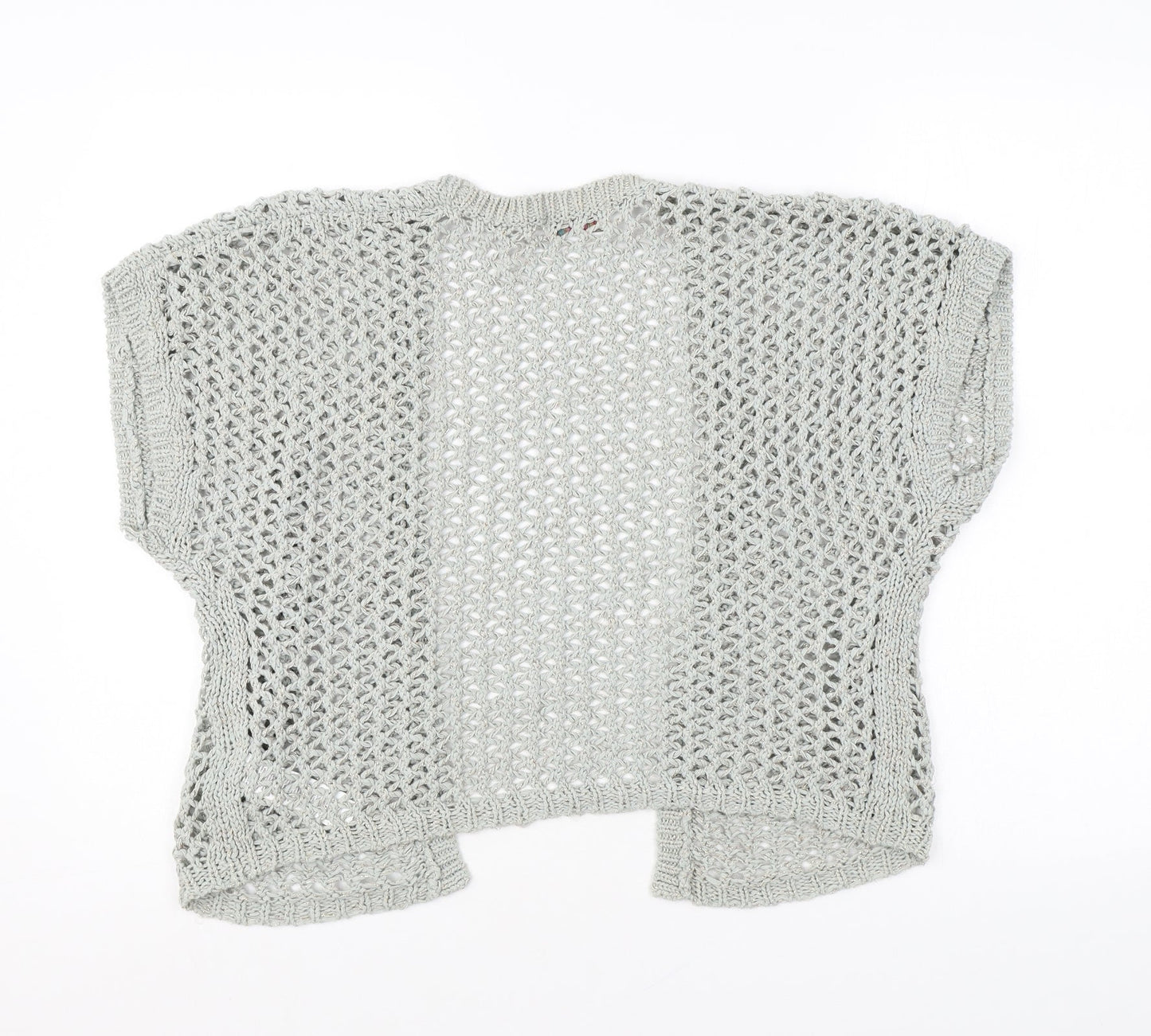 Indigo Womens Green V-Neck Cotton Shrug Jumper Size 10