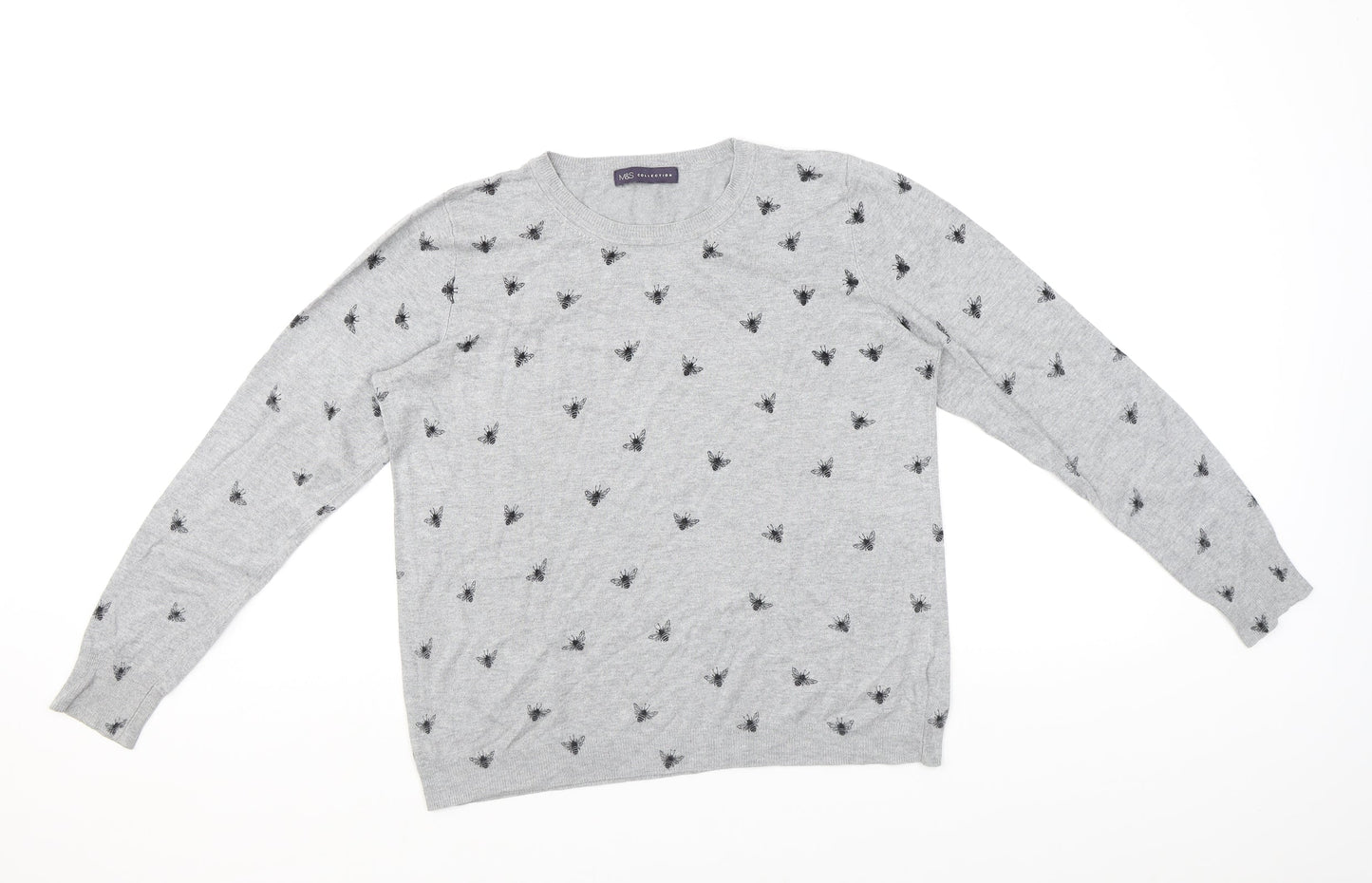 Womens UK Size 16 Marks and Spencer Grey Pullover Jumper