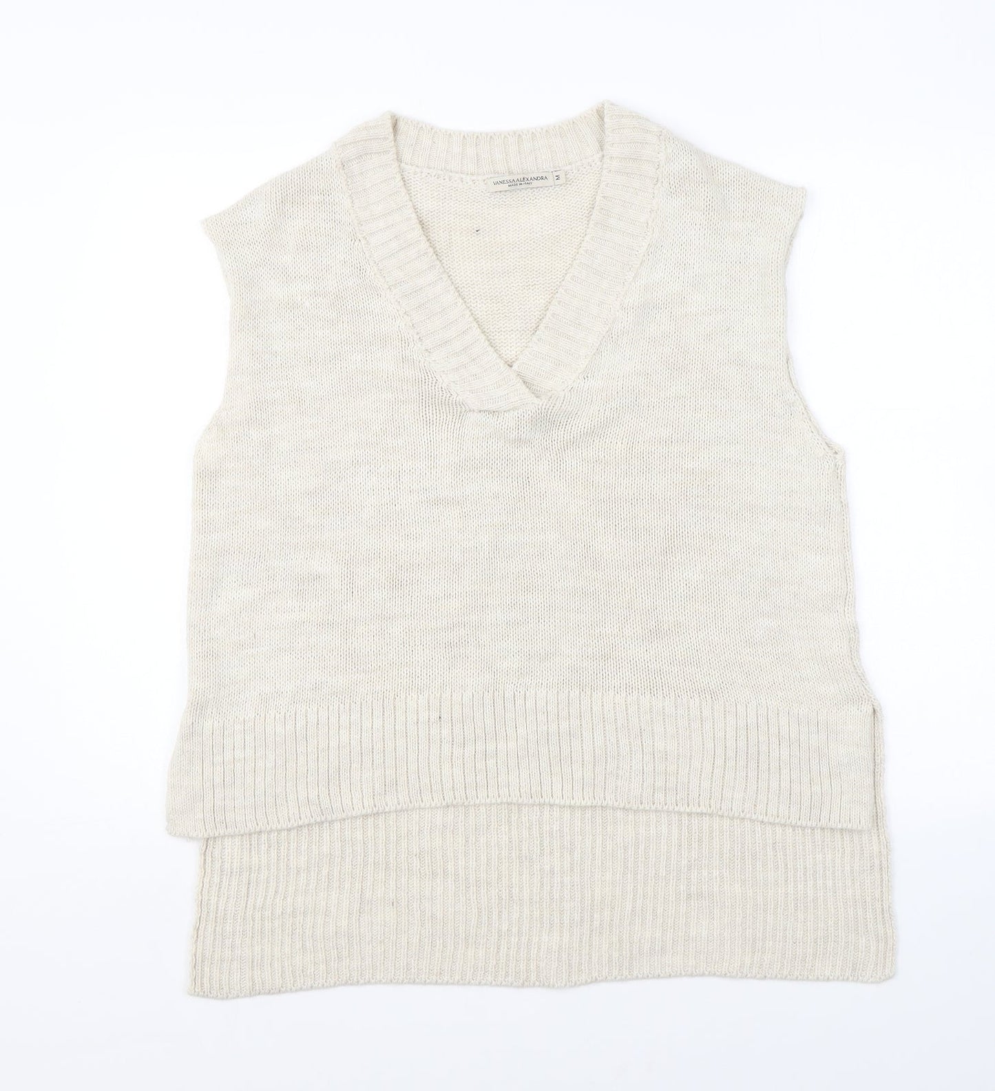 Womens UK Size M Vanessa Alexandra Beige Vest Jumper