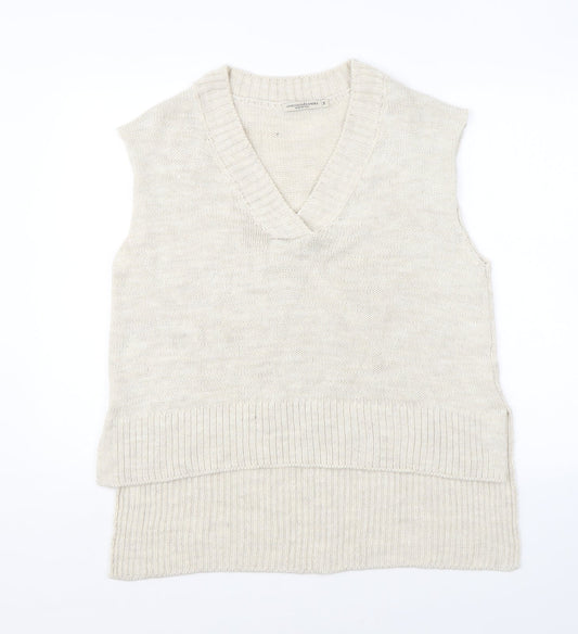 Womens UK Size M Vanessa Alexandra Beige Vest Jumper