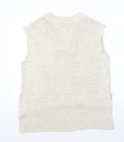 Womens UK Size M Vanessa Alexandra Beige Vest Jumper