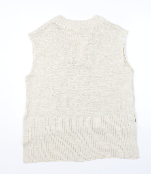 Womens UK Size M Vanessa Alexandra Beige Vest Jumper