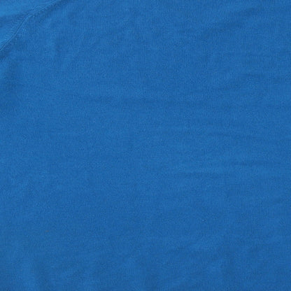 Blue Harbour Mens Blue V-Neck Acrylic Pullover Jumper Size XL Long Sleeve