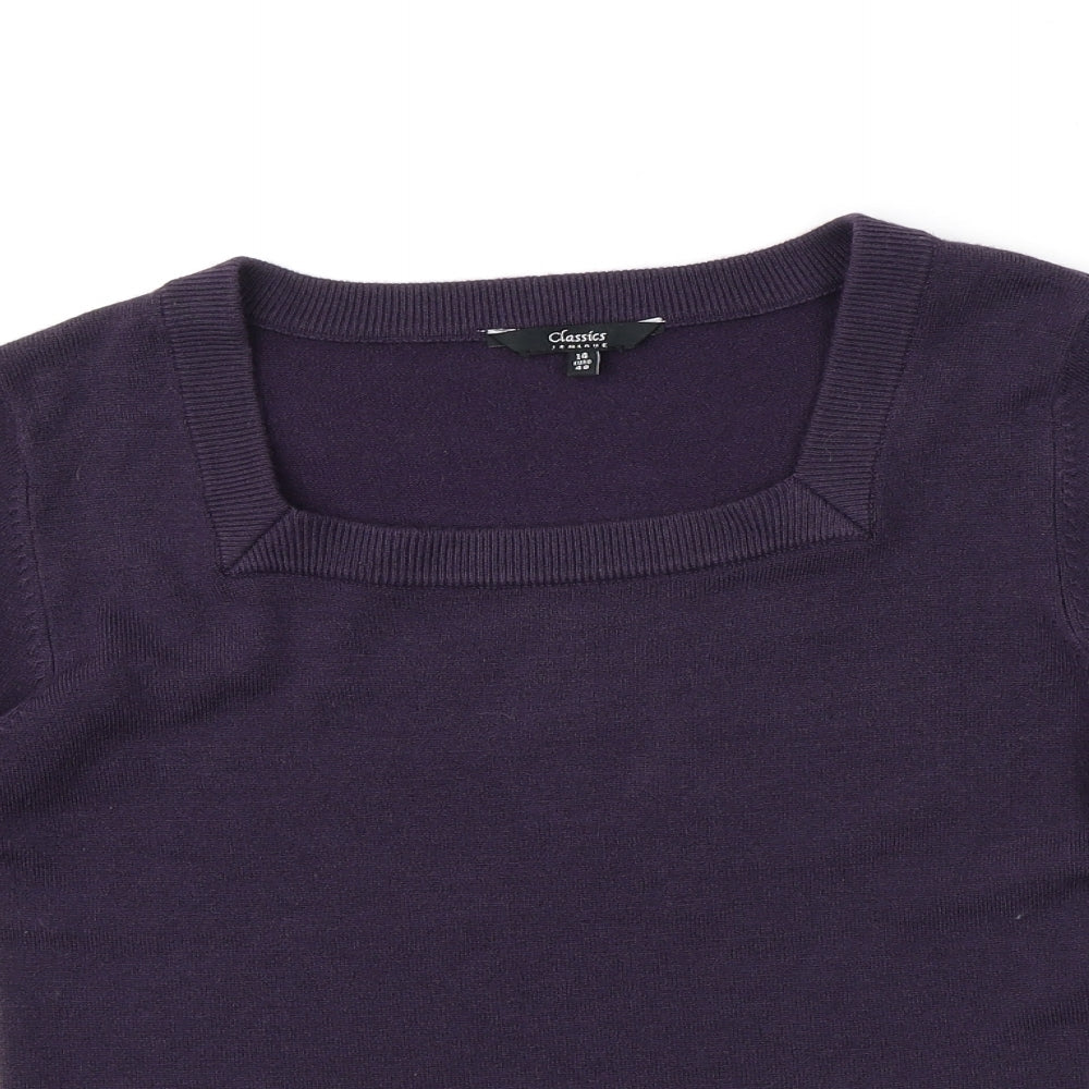 Womens UK Size 14 Classics Purple Pullover Jumper