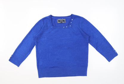 Womens UK Size 12 Maine Blue Pullover Jumper