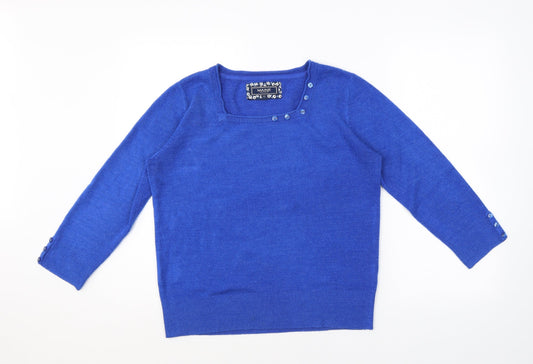 Womens UK Size 12 Maine Blue Pullover Jumper