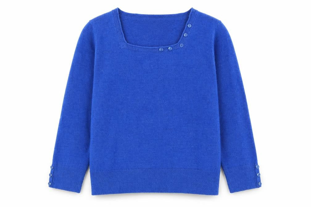 Womens UK Size 12 Maine Blue Pullover Jumper