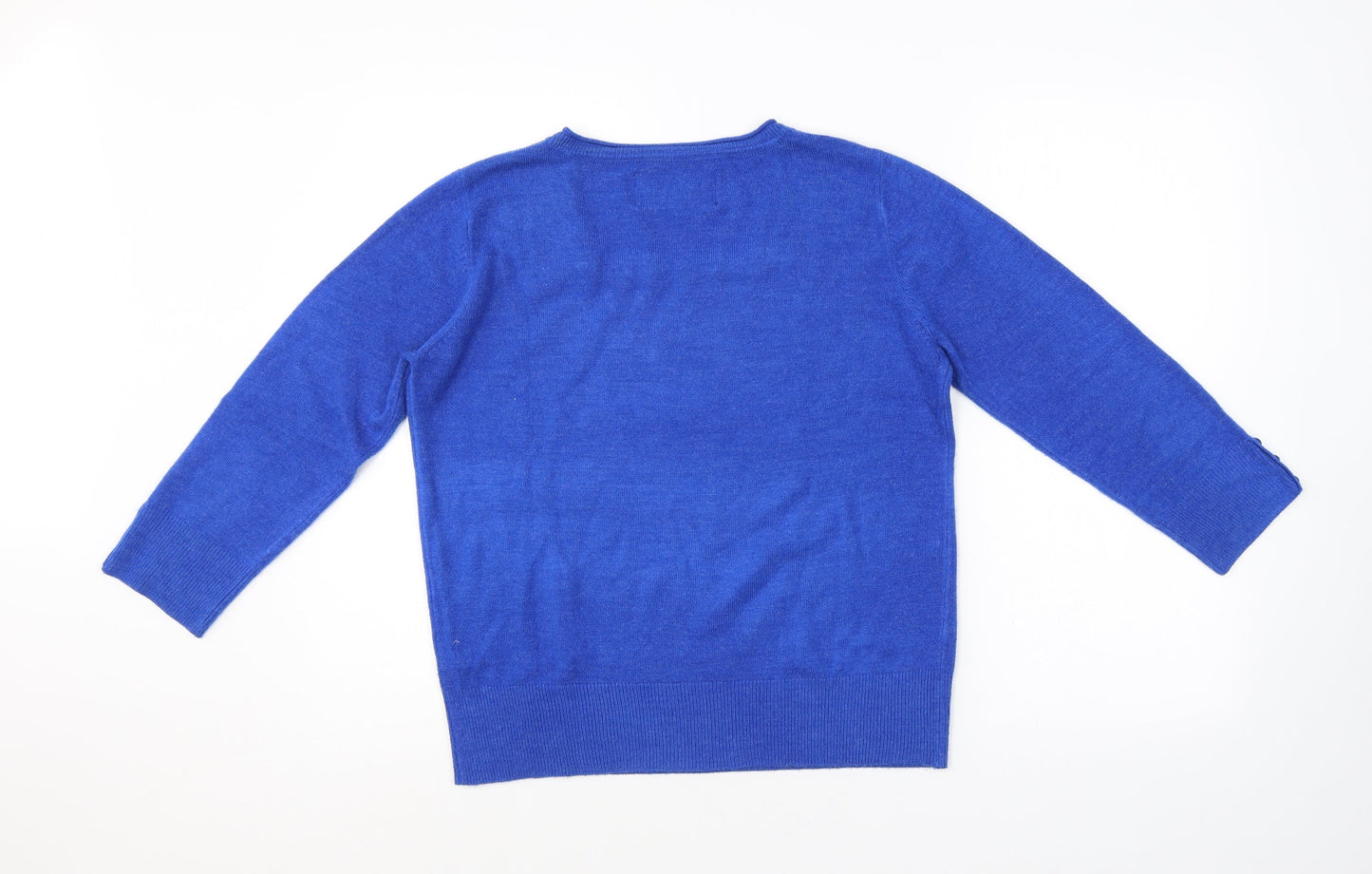 Womens UK Size 12 Maine Blue Pullover Jumper